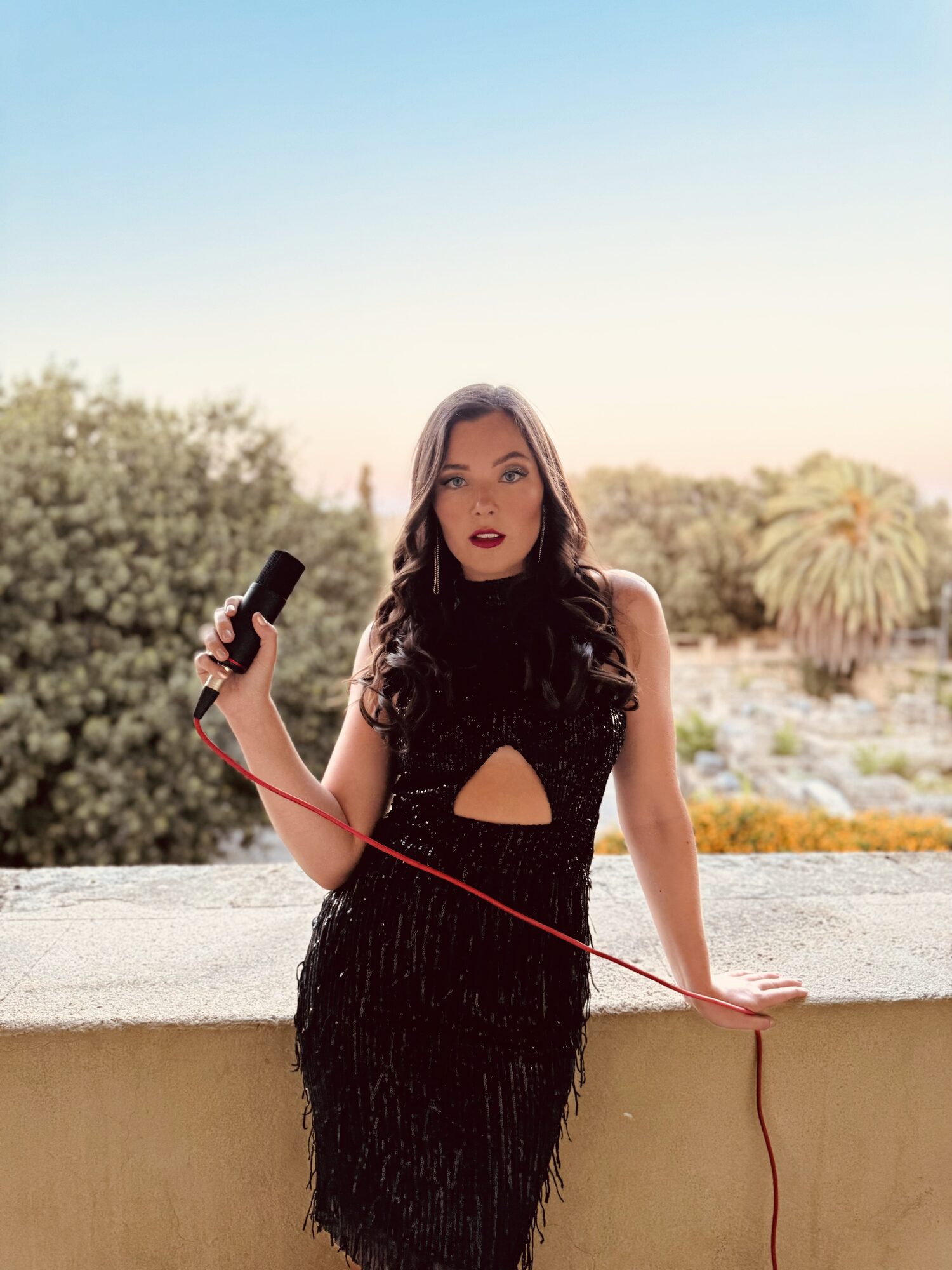 Lana Domeney with microphone